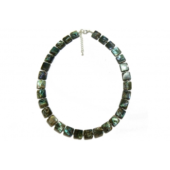 Paua Shell Necklace - Square Beads